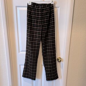 Brandy Melville Black and Brown Plaid Pants xs